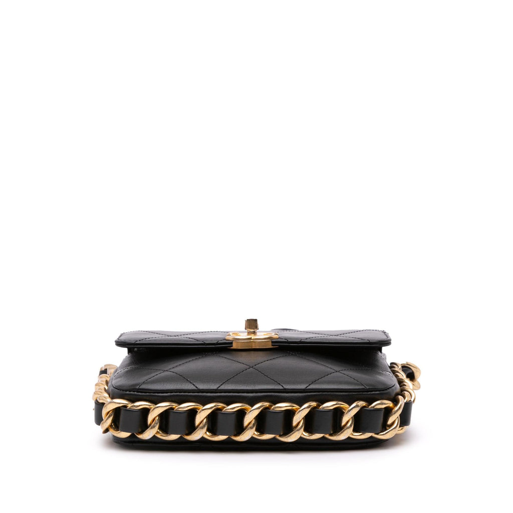 Chanel Small Quilted Calfskin Framing Chain Flap (SHG-KEPT2j)