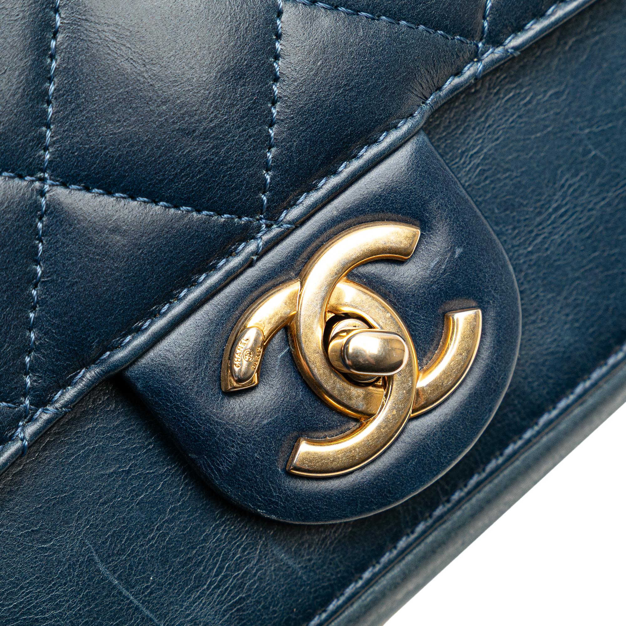 Chanel Small Quilted Calfskin Straight Lined Flap