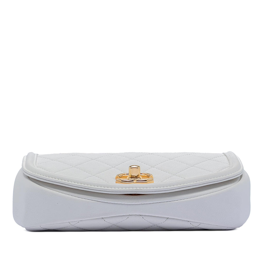 Chanel Small Quilted Calfskin Underline Saddle Flap