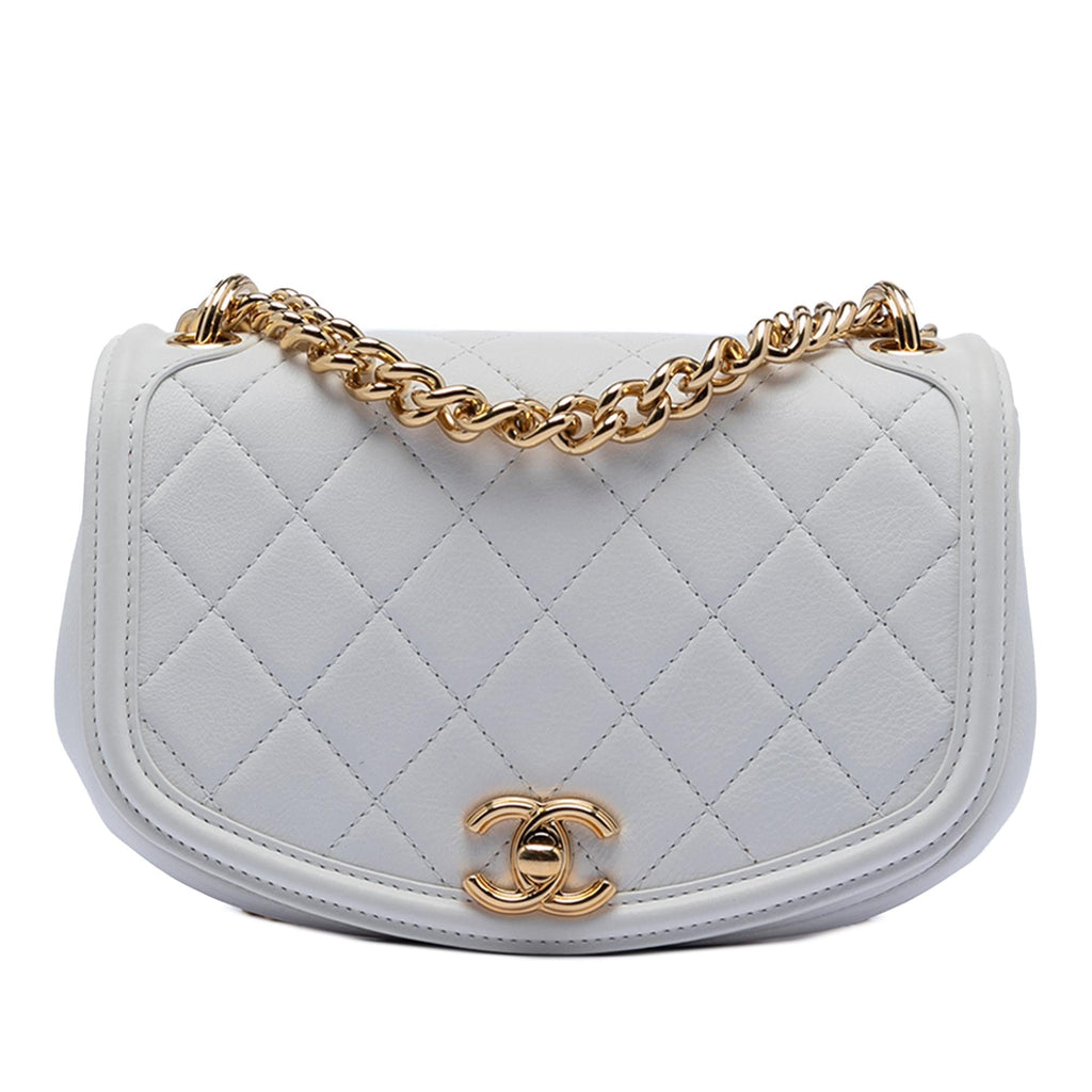 Chanel Small Quilted Calfskin Underline Saddle Flap