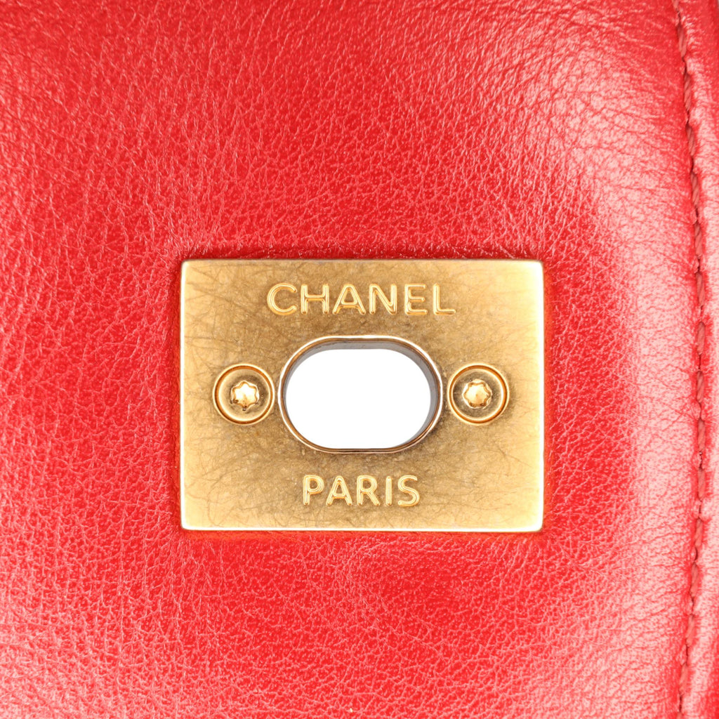 Chanel Small Quilted Calfskin and Caviar Chain Handle Flap