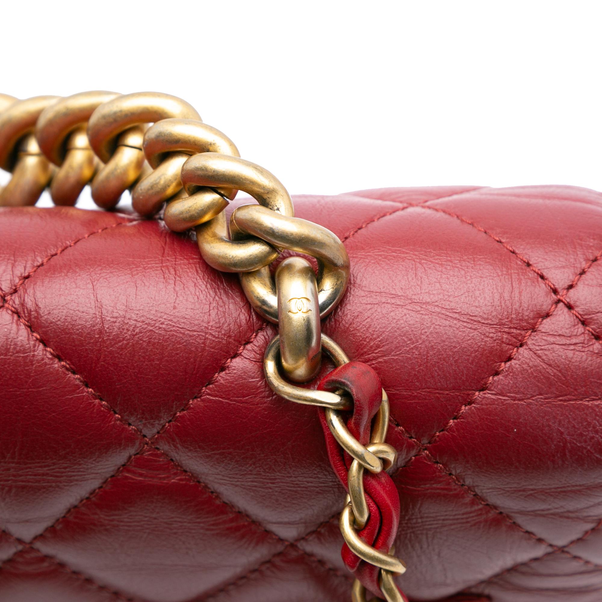 Chanel Small Quilted Calfskin and Caviar Chain Handle Flap