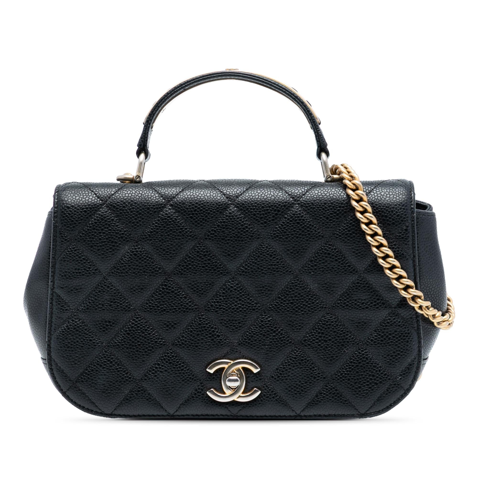 Chanel Small Quilted Caviar Carry Around Flap