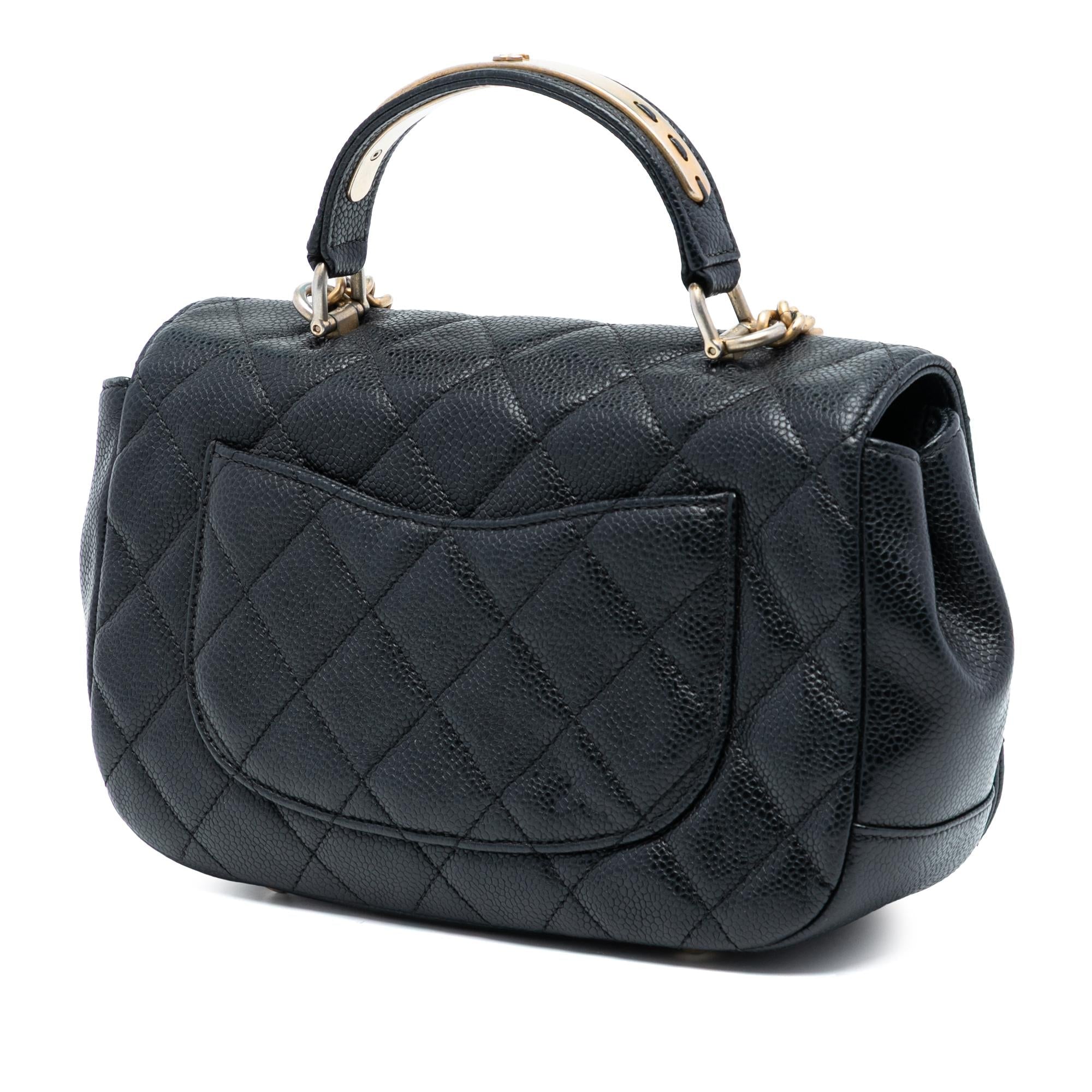 Chanel Small Quilted Caviar Carry Around Flap
