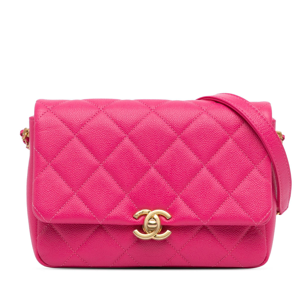 Chanel Small Quilted Caviar Chain Melody Flap