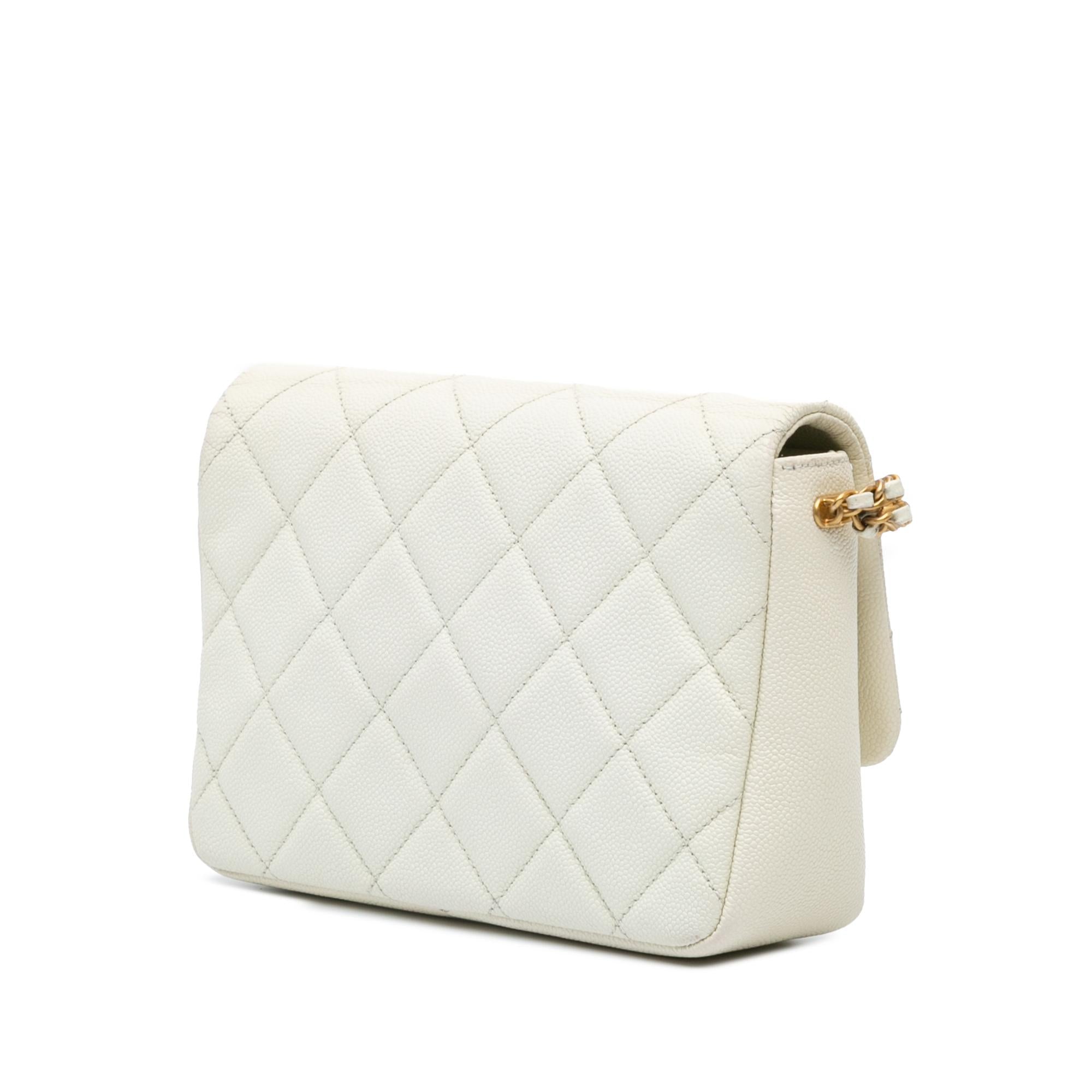 Chanel Small Quilted Caviar Chain Melody Flap