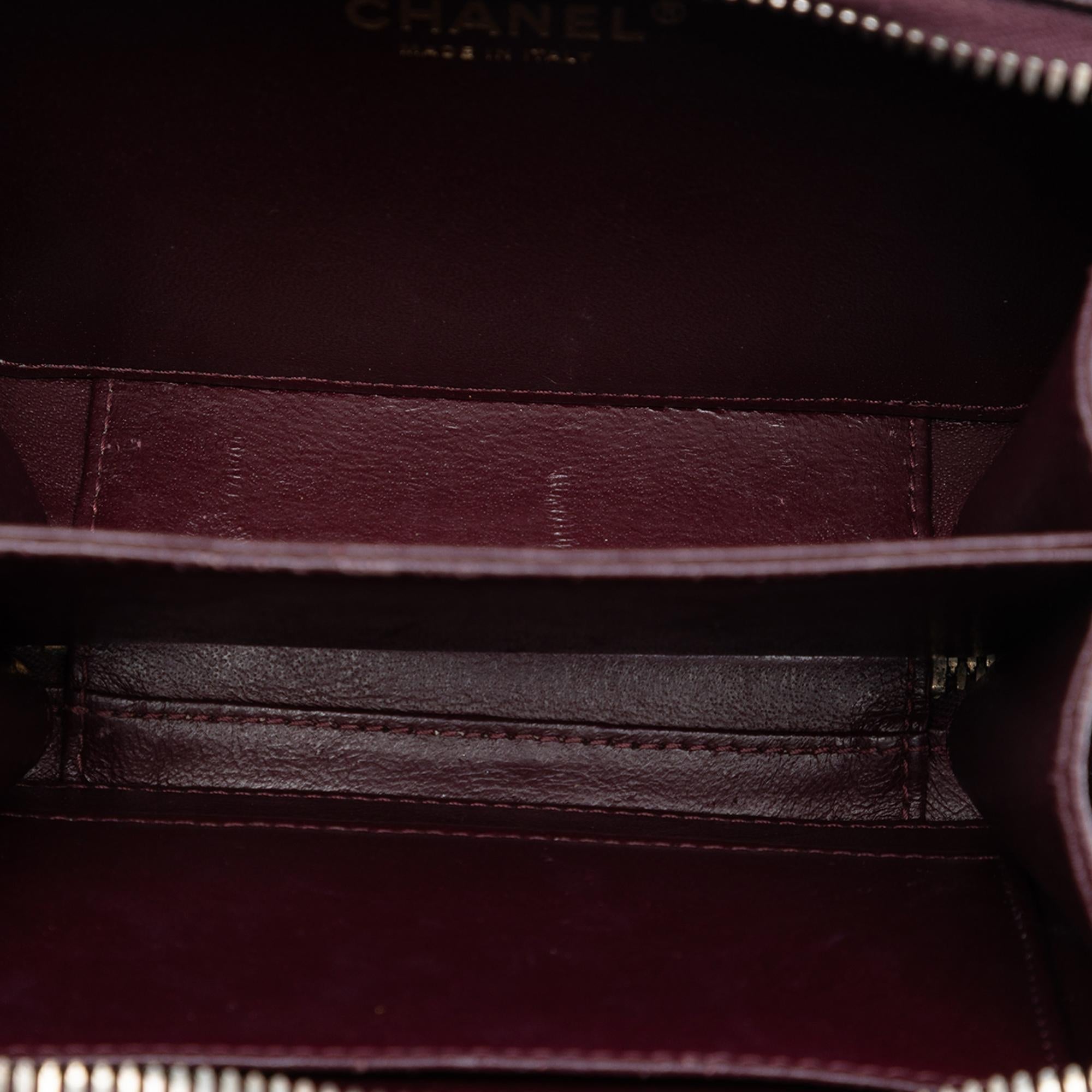 Chanel Small Quilted Caviar Filigree Vanity Case