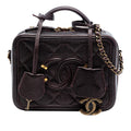 Chanel Small Quilted Caviar Filigree Vanity Case