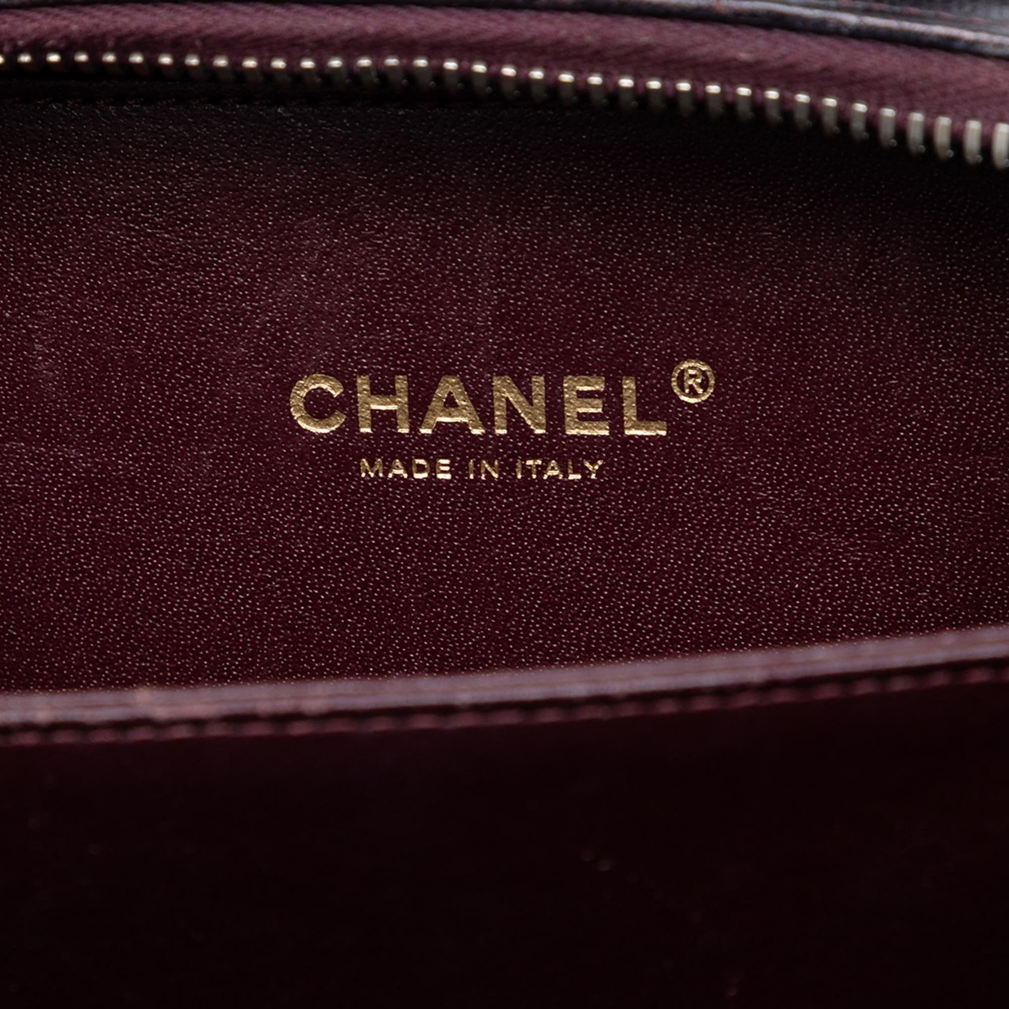 Chanel Small Quilted Caviar Filigree Vanity Case
