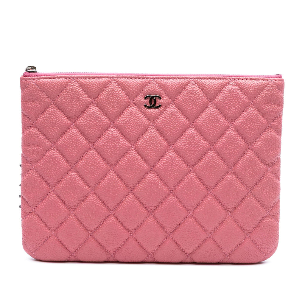 Chanel Small Quilted Caviar O Case Clutch