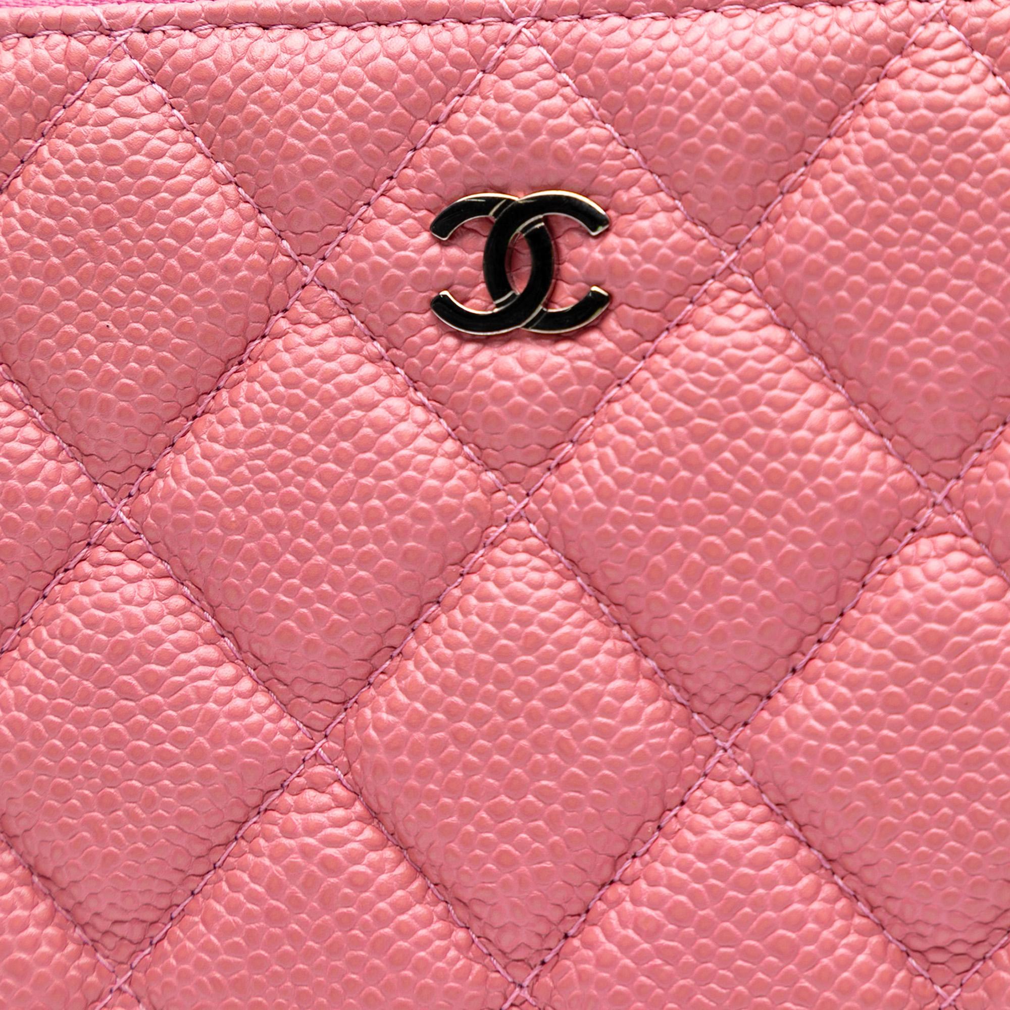 Chanel Small Quilted Caviar O Case Clutch