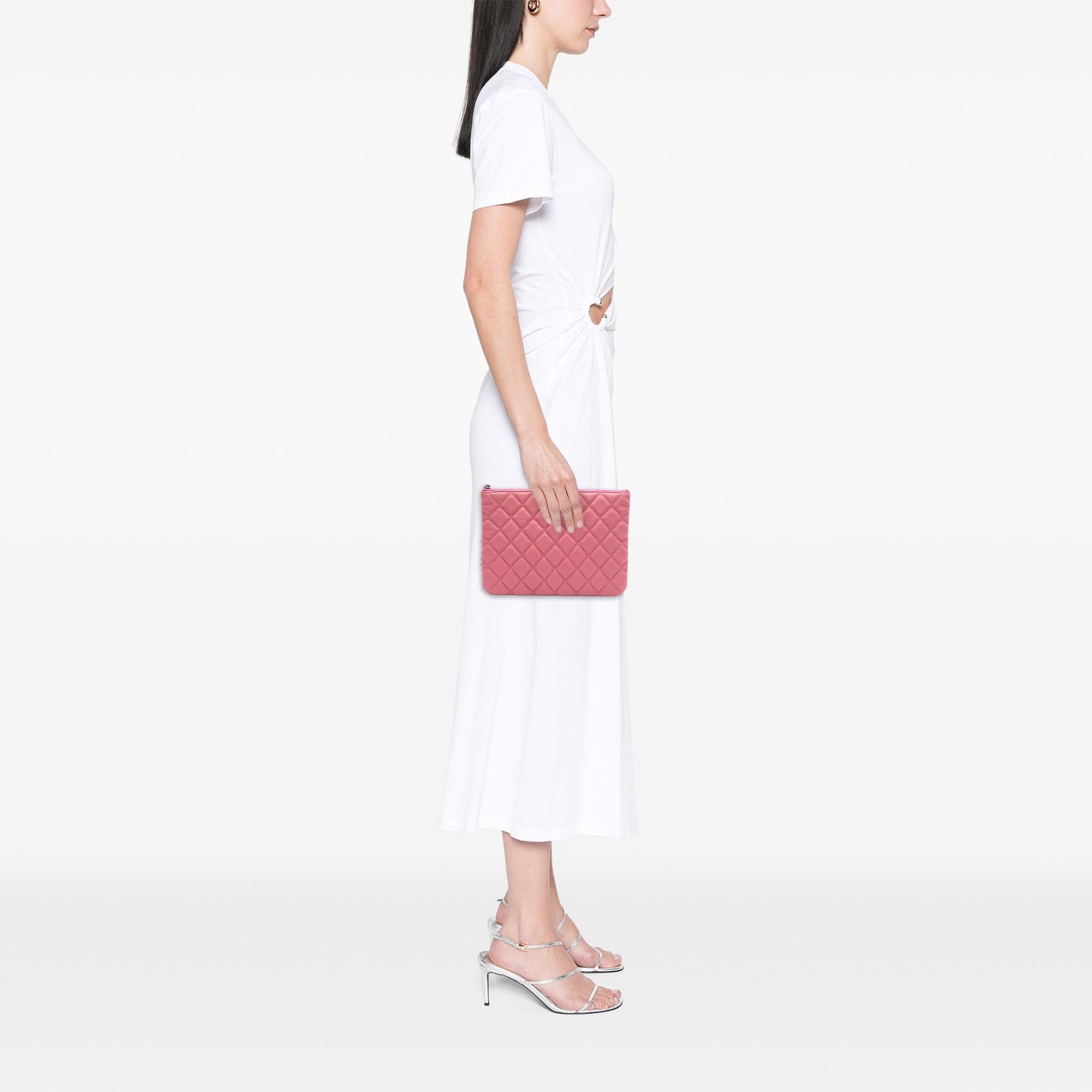 Chanel Small Quilted Caviar O Case Clutch