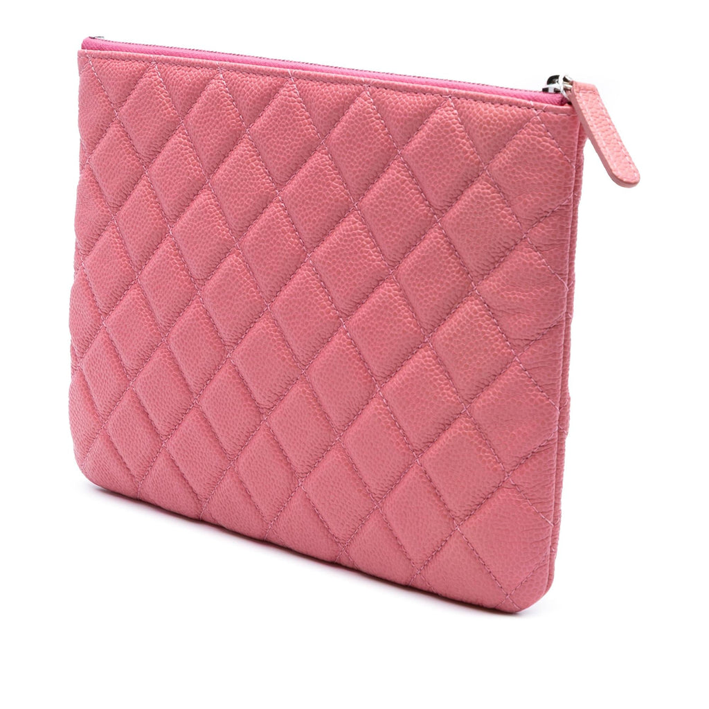 Chanel Small Quilted Caviar O Case Clutch