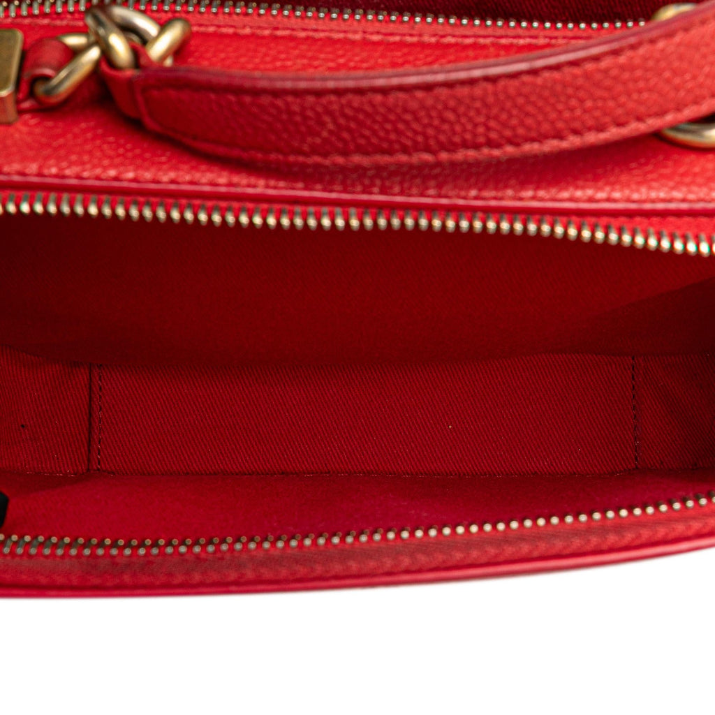 Chanel Small Quilted Caviar Top Handle Camera Bag