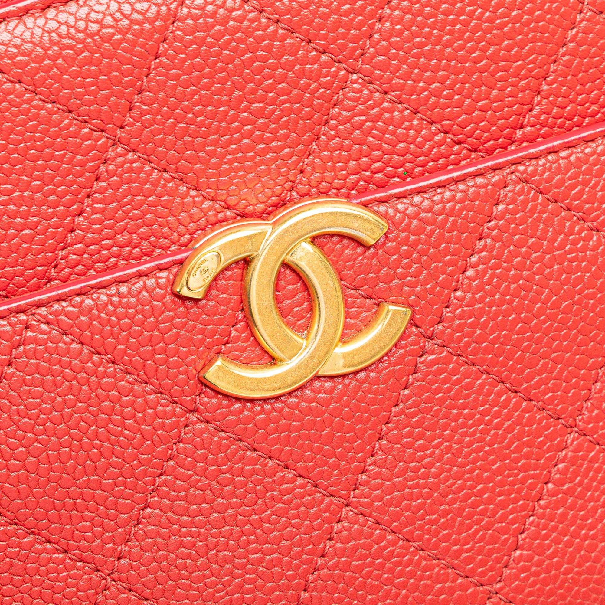 Chanel Small Quilted Caviar Top Handle Camera Bag