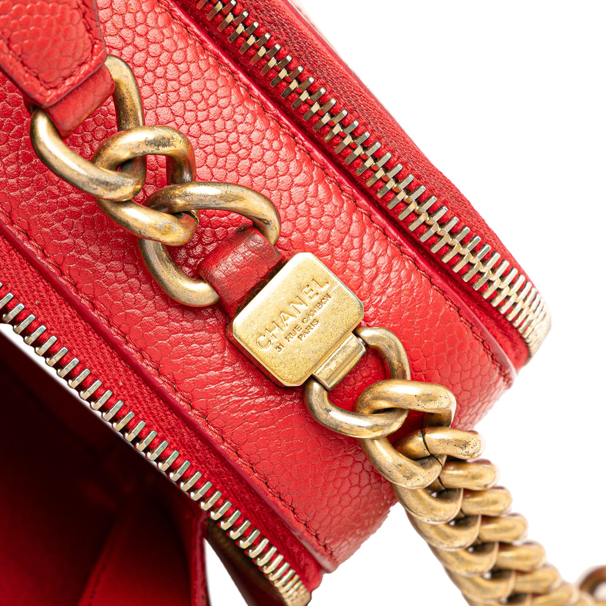 Chanel Small Quilted Caviar Top Handle Camera Bag