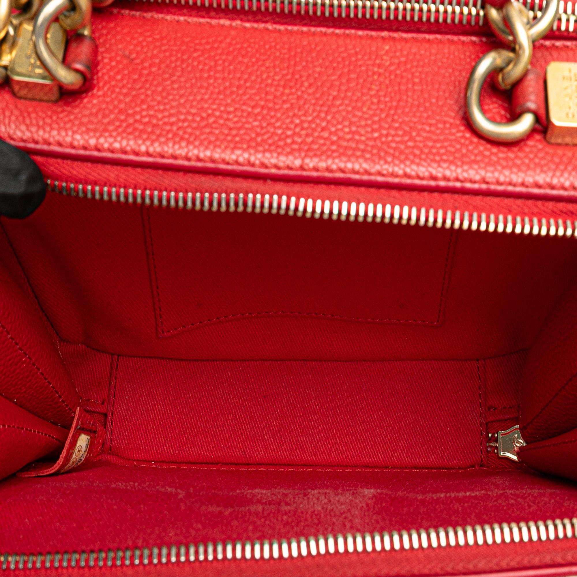 Chanel Small Quilted Caviar Top Handle Camera Bag