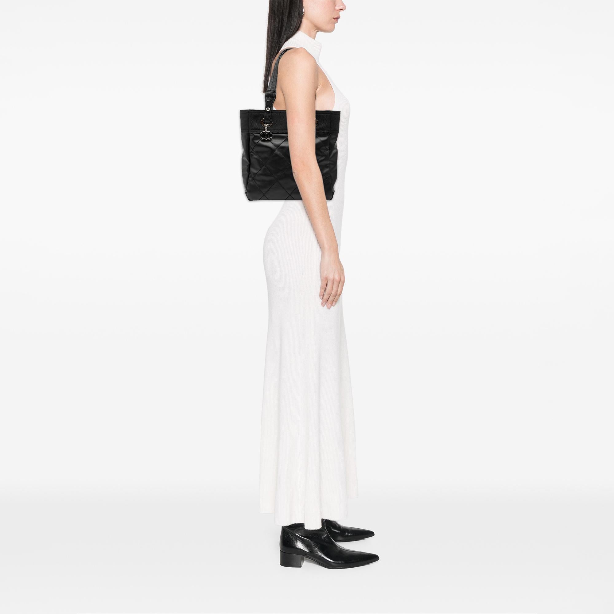 Chanel Small Quilted Coated Canvas Paris Biarritz Tote