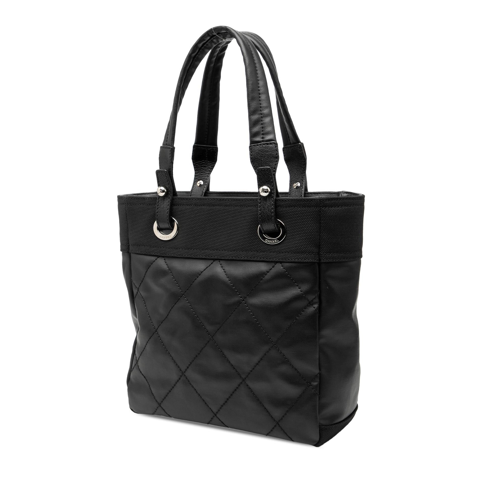 Chanel Small Quilted Coated Canvas Paris Biarritz Tote