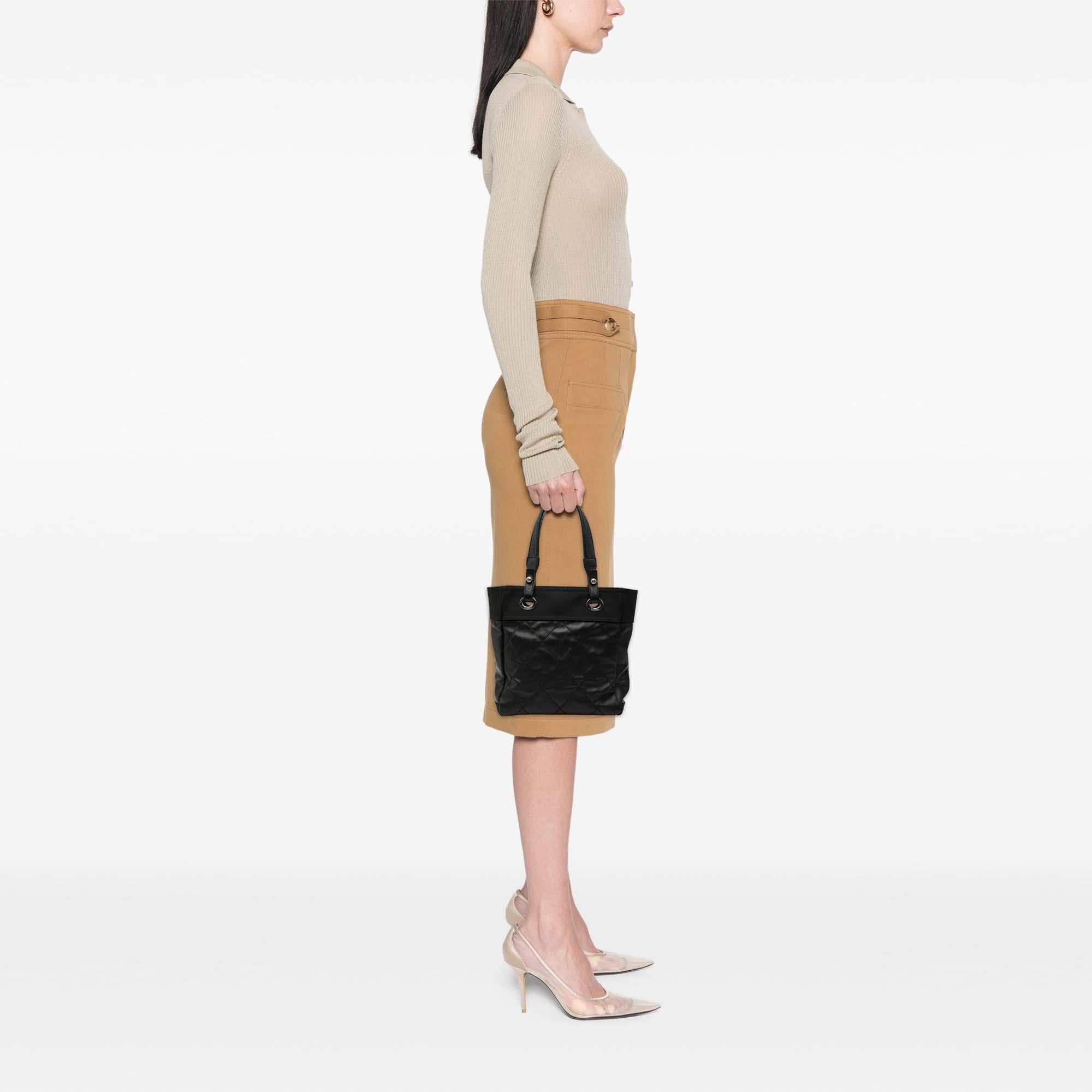 Chanel Small Quilted Coated Canvas Paris Biarritz Tote