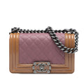 Chanel Small Quilted Goatskin and Patent Duo Boy Flap