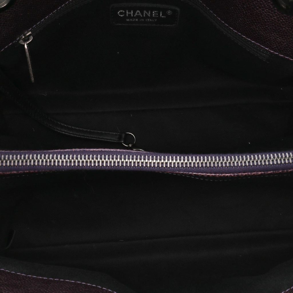 Chanel Small Quilted Iridescent Caviar Chic Shopping Tote