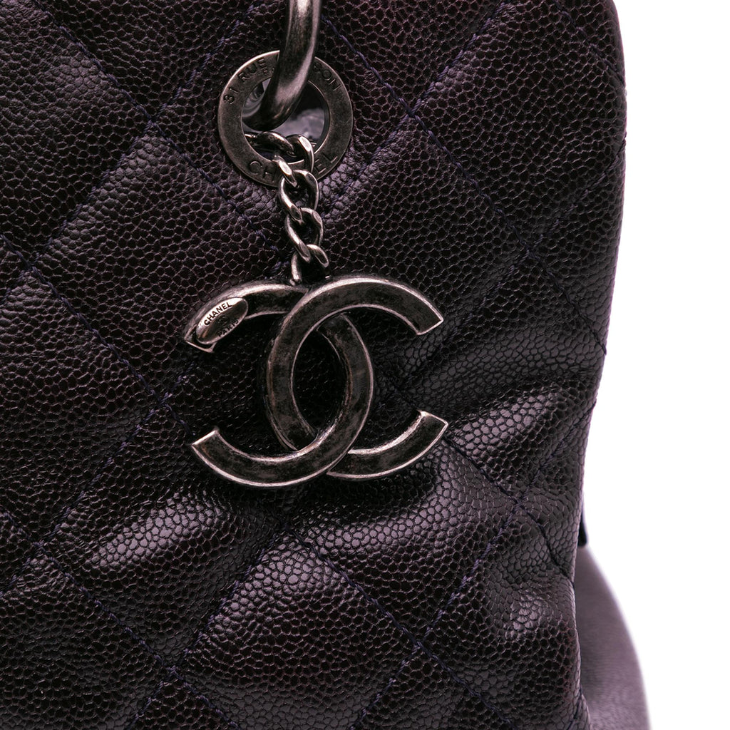 Chanel Small Quilted Iridescent Caviar Chic Shopping Tote