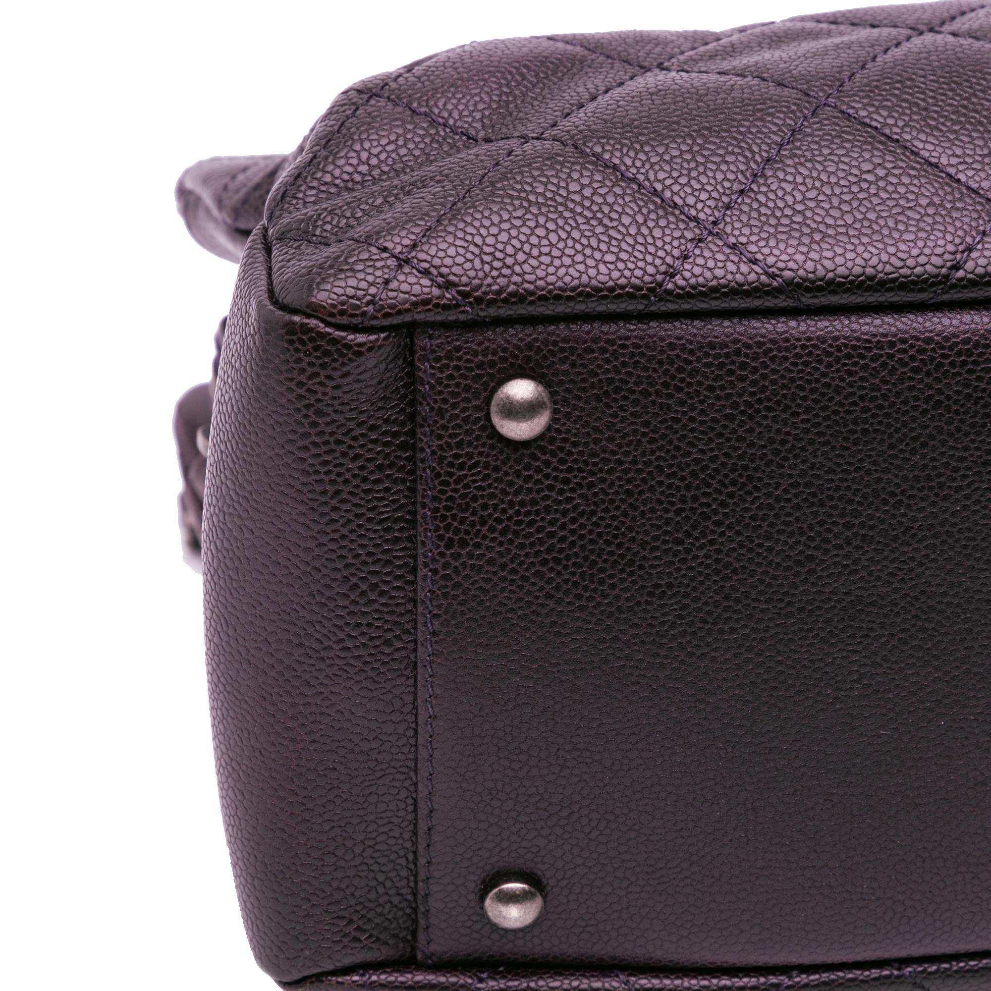 Chanel Small Quilted Iridescent Caviar Chic Shopping Tote