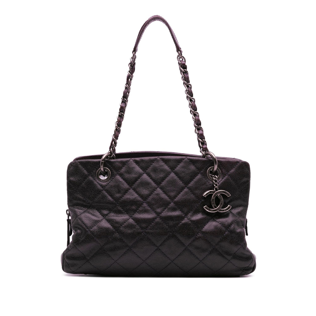 Chanel Small Quilted Iridescent Caviar Chic Shopping Tote