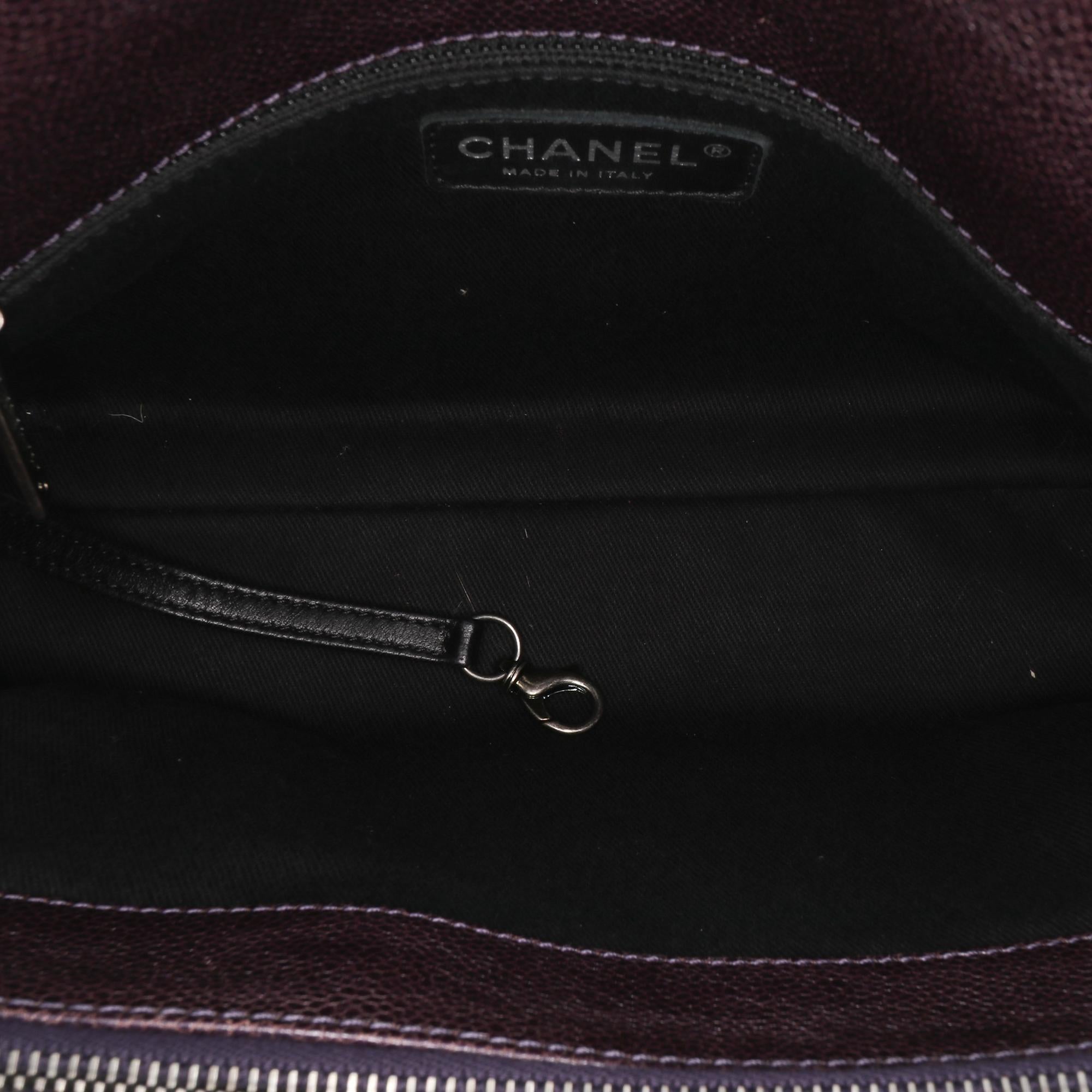 Chanel Small Quilted Iridescent Caviar Chic Shopping Tote