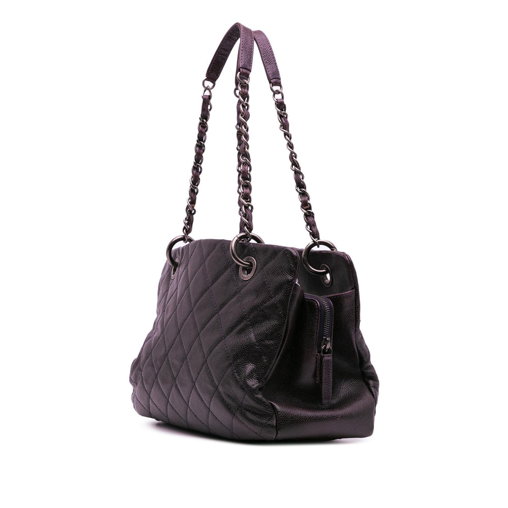 Chanel Small Quilted Iridescent Caviar Chic Shopping Tote