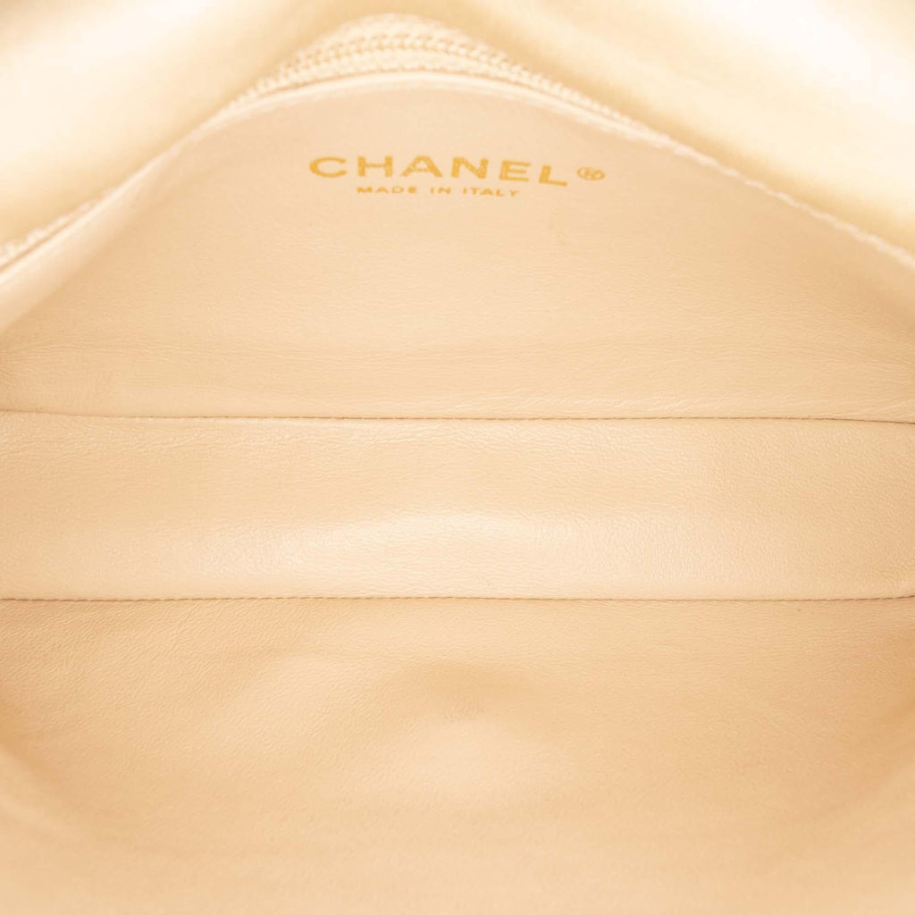 Chanel Small Quilted Iridescent Lambskin Pearl CC Crystal Flap