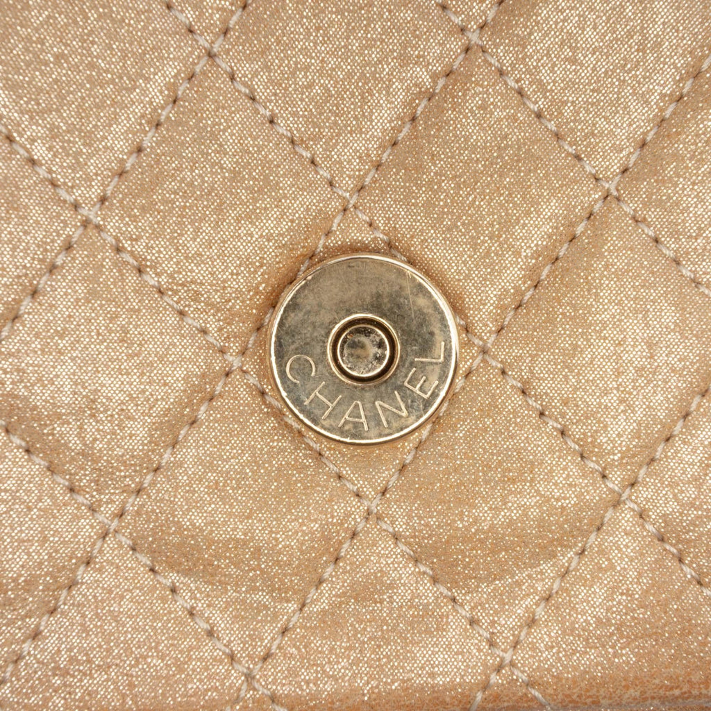 Chanel Small Quilted Iridescent Lambskin Pearl CC Crystal Flap