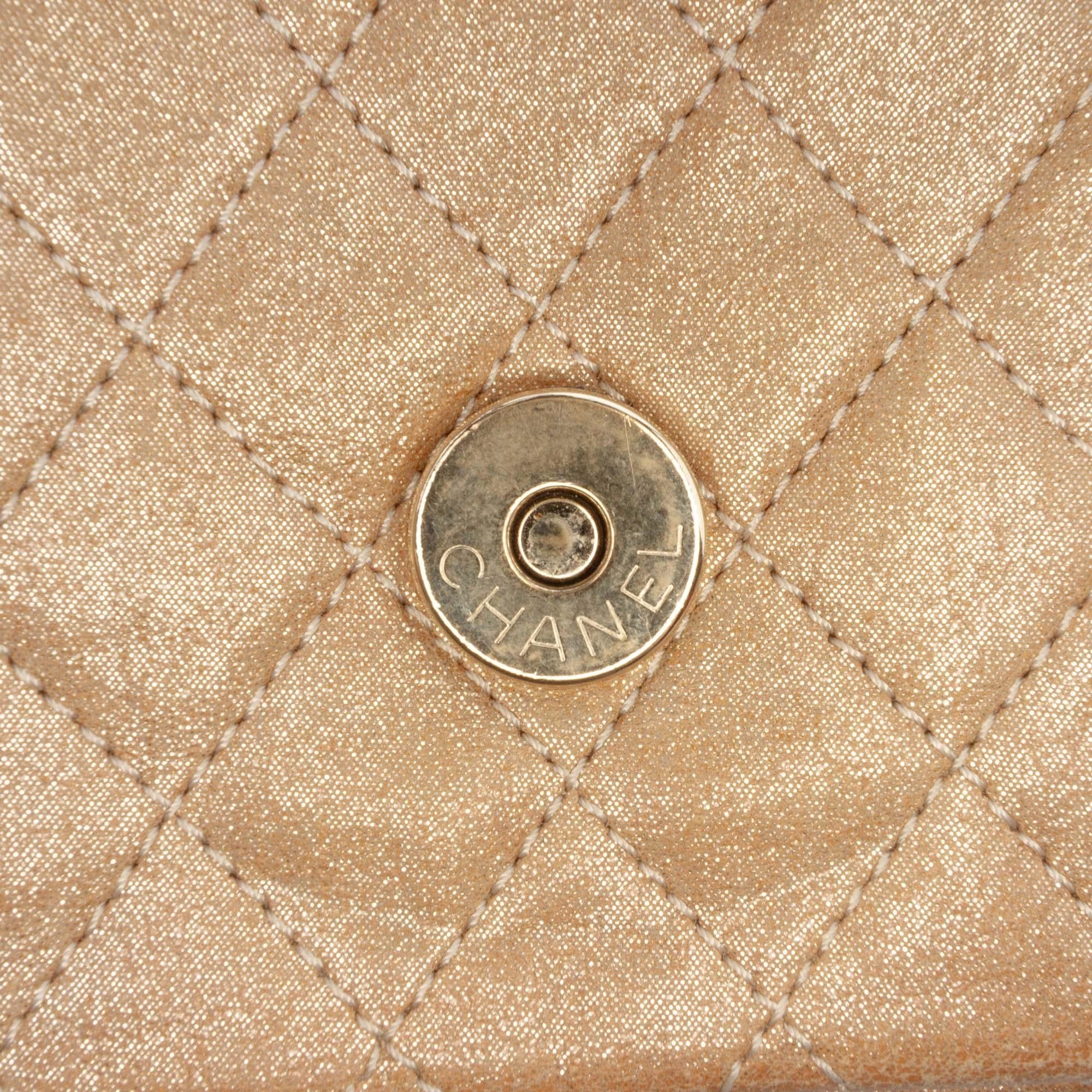 Chanel Small Quilted Iridescent Lambskin Pearl CC Crystal Flap