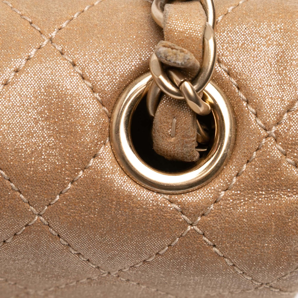 Chanel Small Quilted Iridescent Lambskin Pearl CC Crystal Flap
