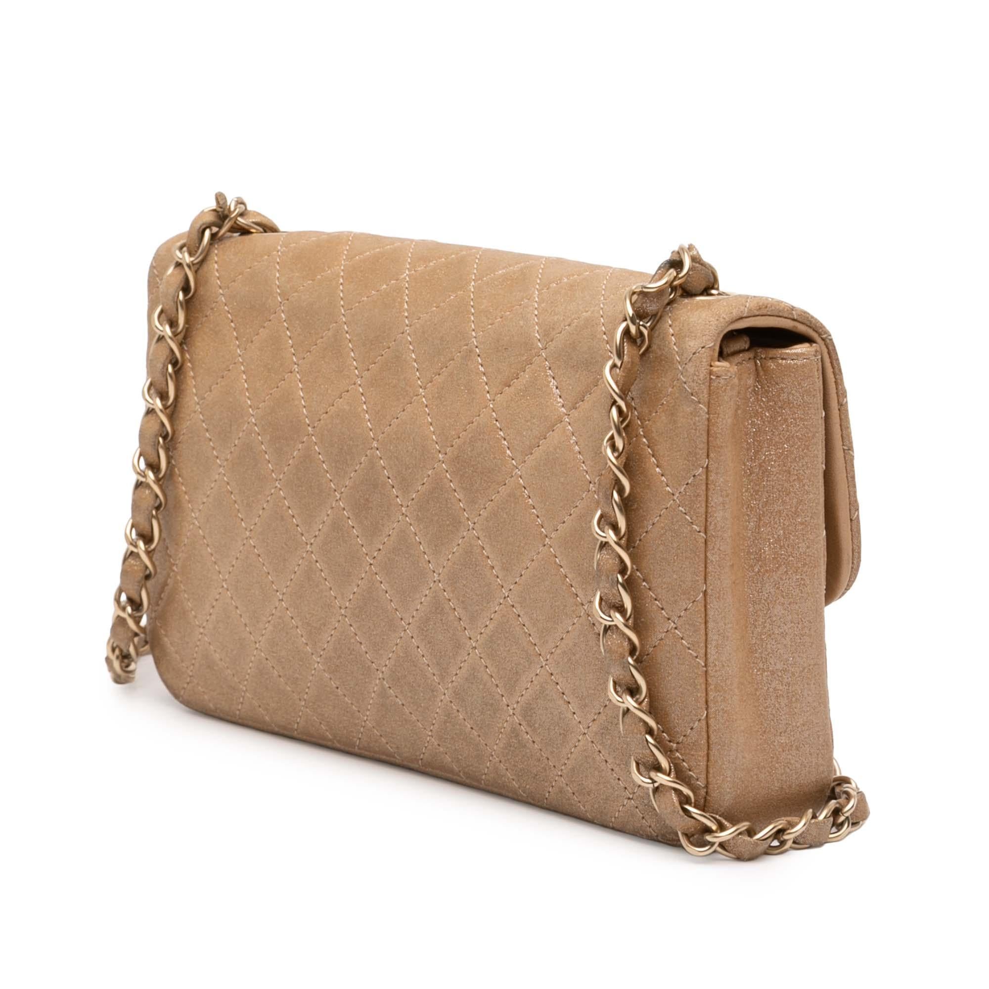 Chanel Small Quilted Iridescent Lambskin Pearl CC Crystal Flap