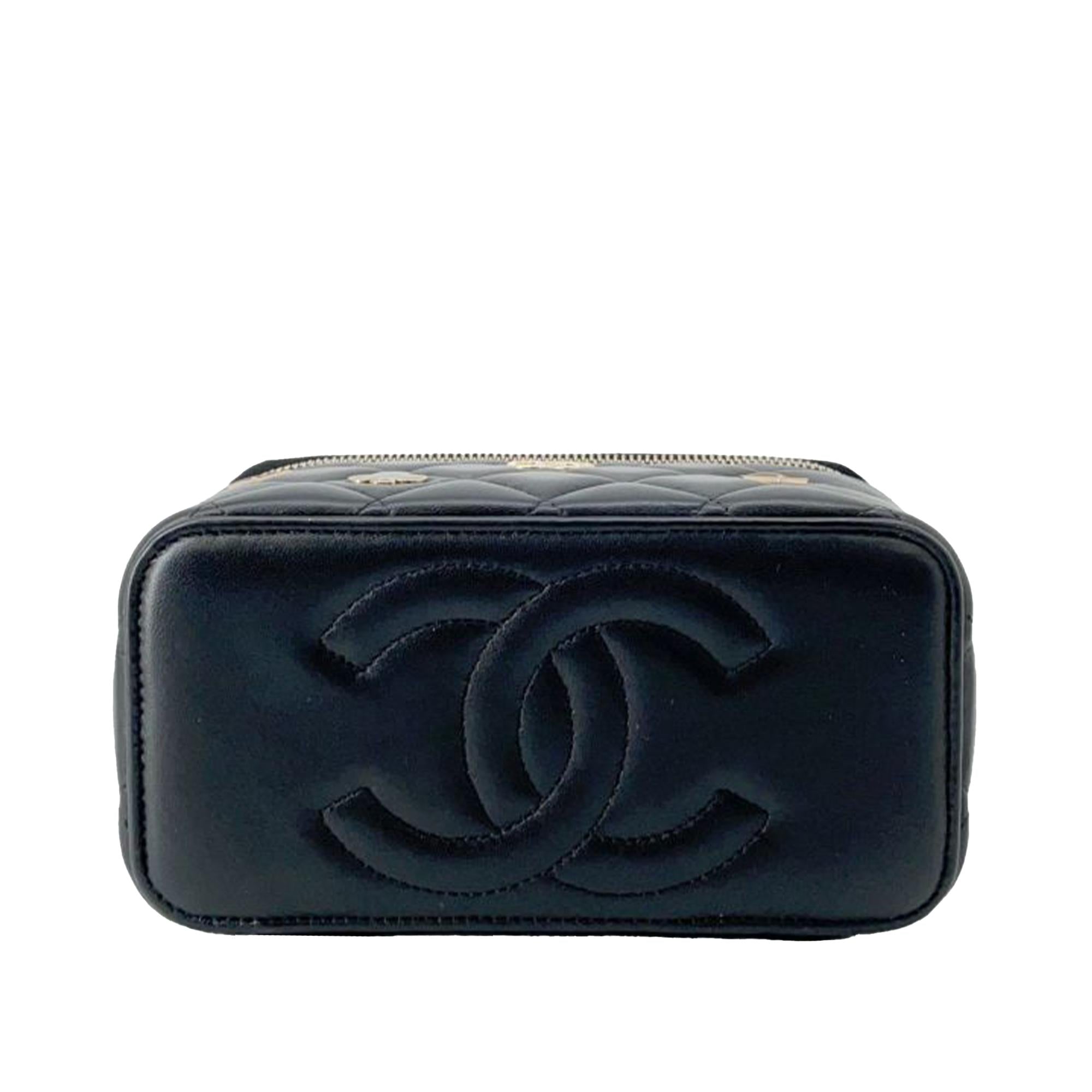 Chanel Small Quilted Lambskin Coco Casino Vanity Case With Chain