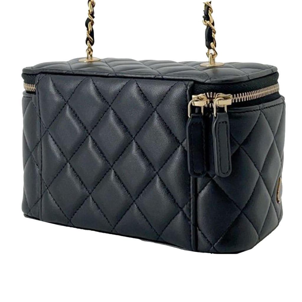 Chanel Small Quilted Lambskin Coco Casino Vanity Case With Chain