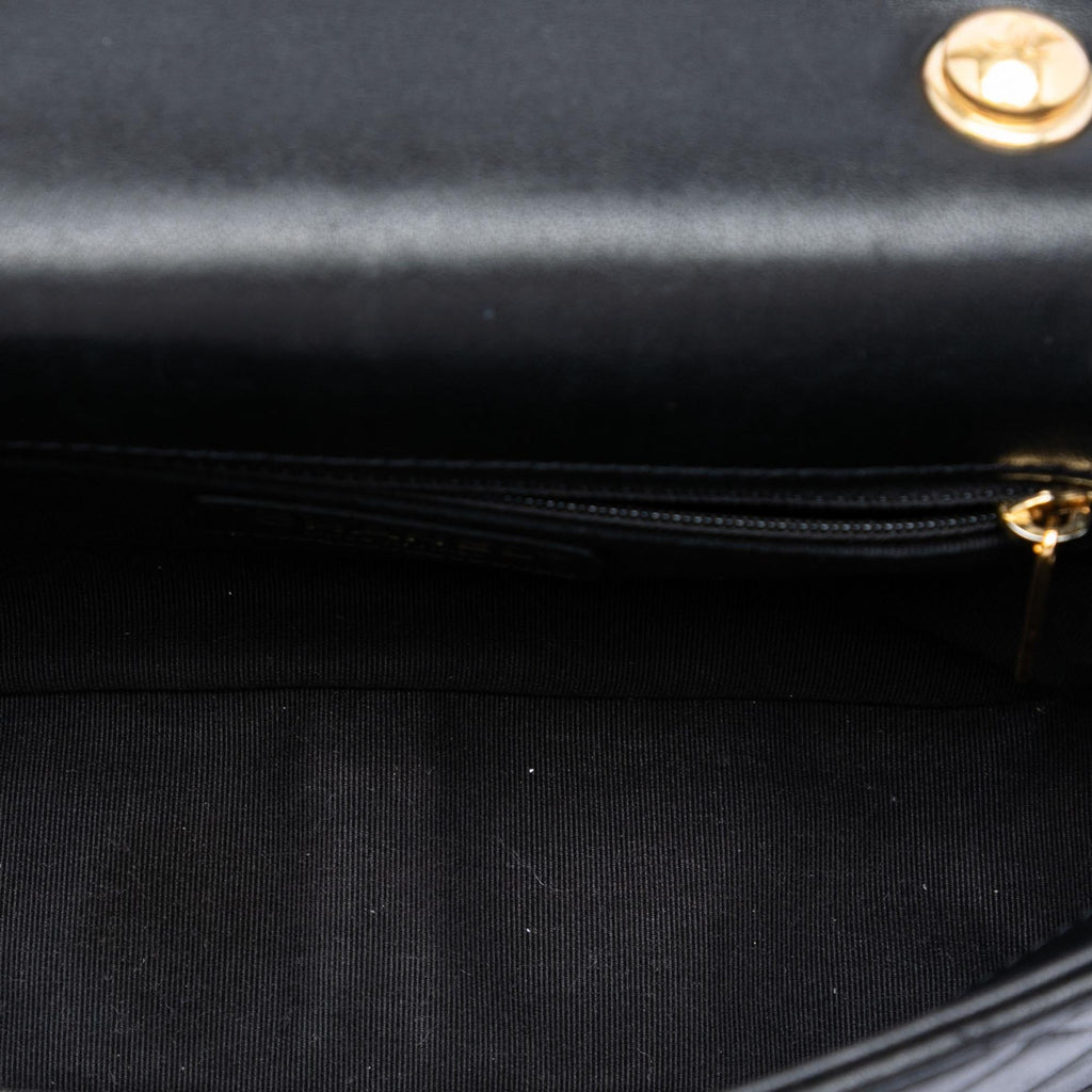 Chanel Small Quilted Lambskin Round Top Handle Flap