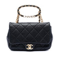 Chanel Small Quilted Lambskin Round Top Handle Flap