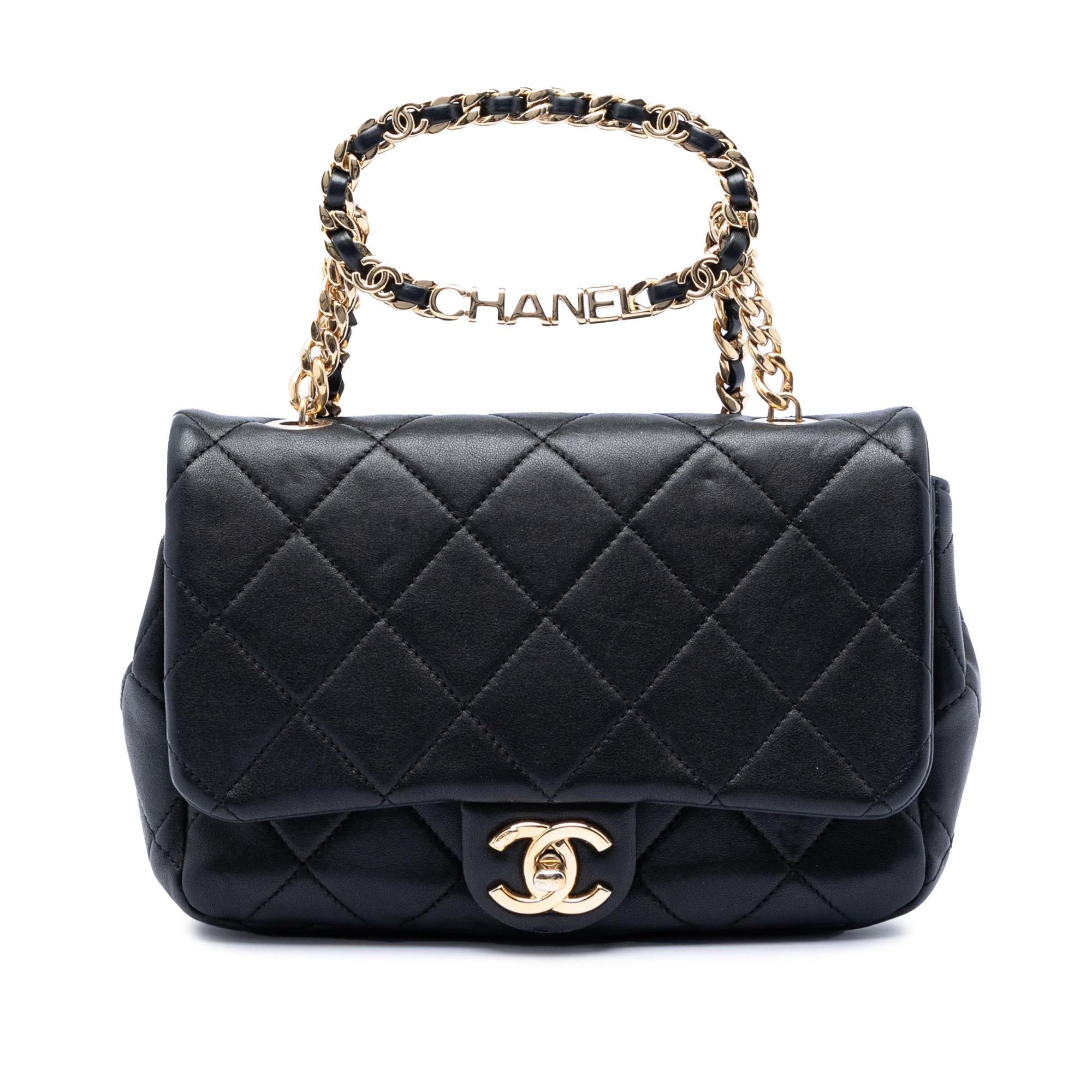 Chanel Small Quilted Lambskin Round Top Handle Flap