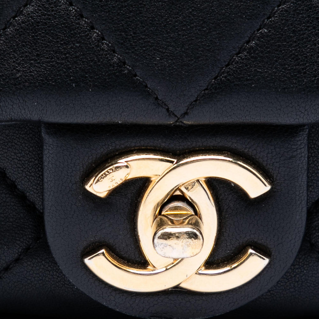 Chanel Small Quilted Lambskin Round Top Handle Flap