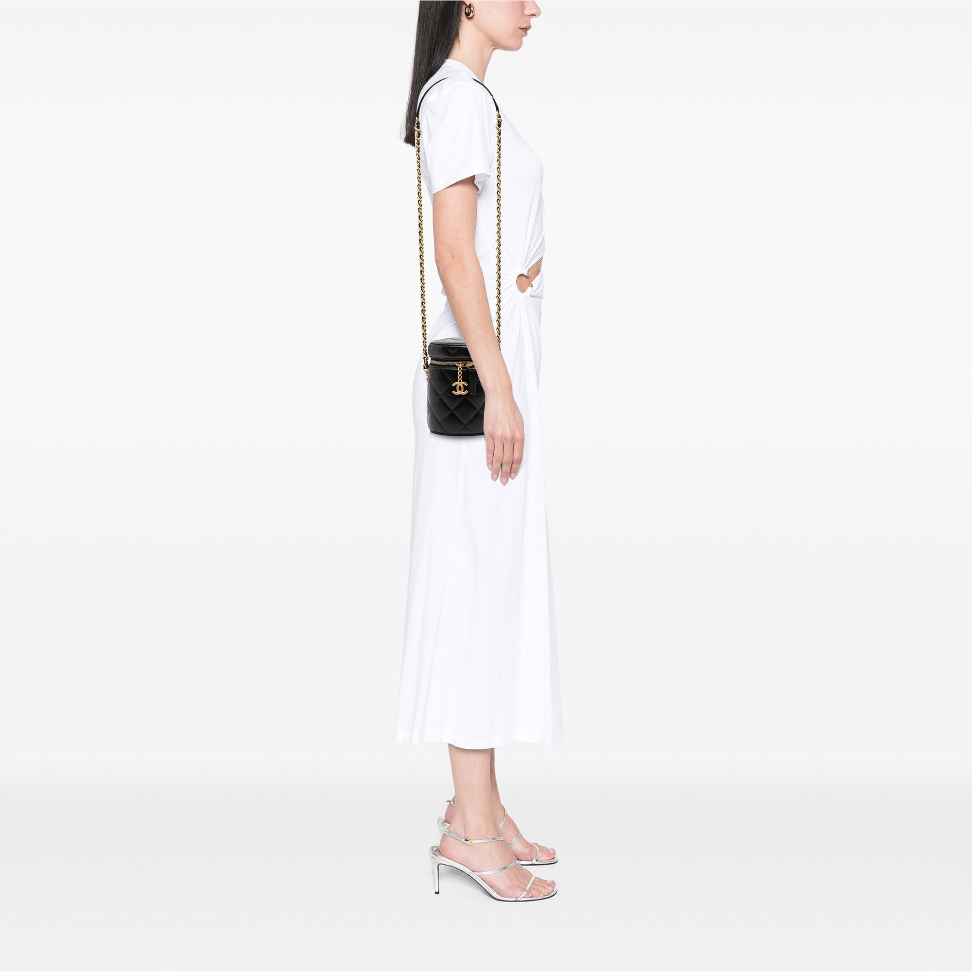 Chanel Small Quilted Lambskin Side Note Vanity Case