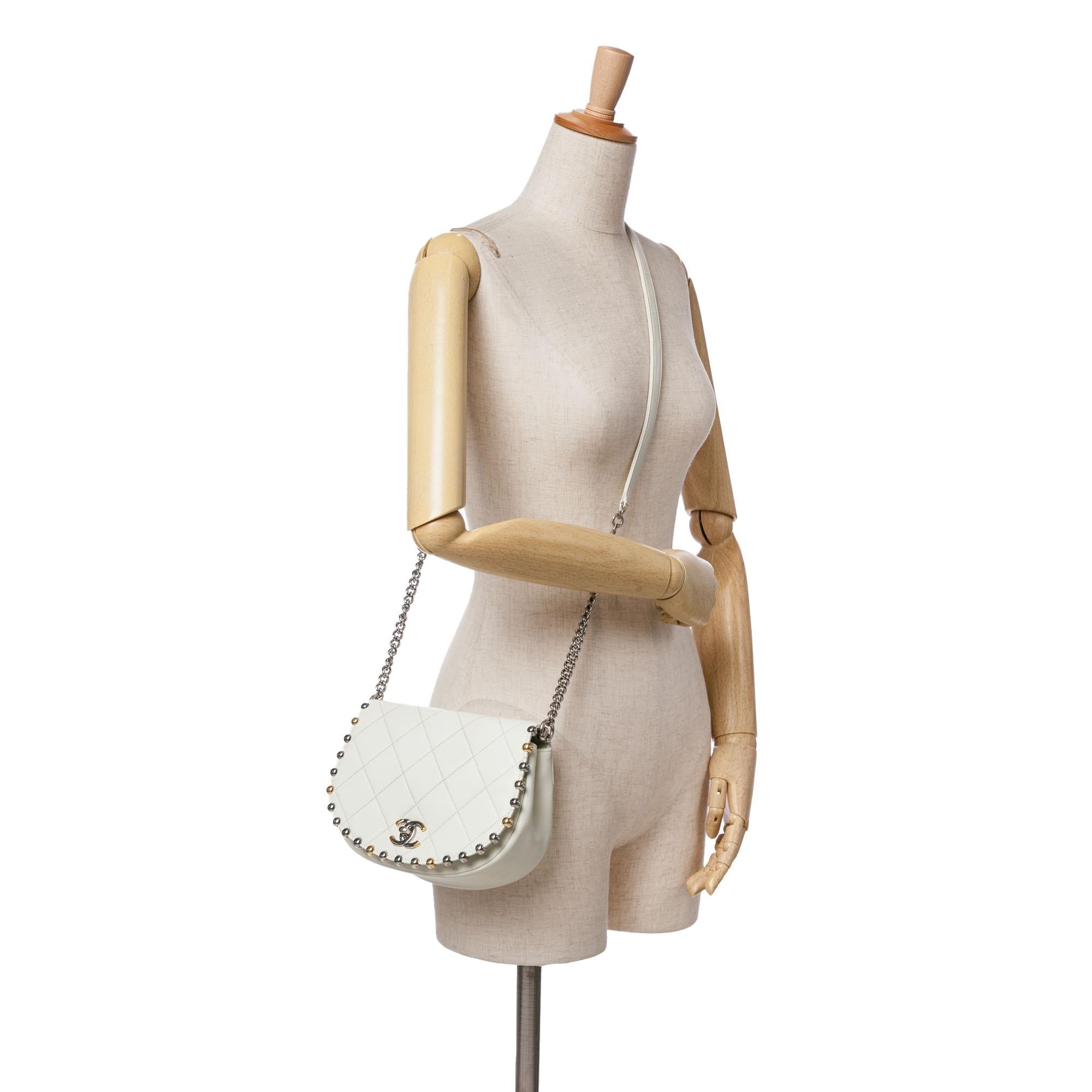 Chanel Small Quilted Lambskin Studded Bubble Flap
