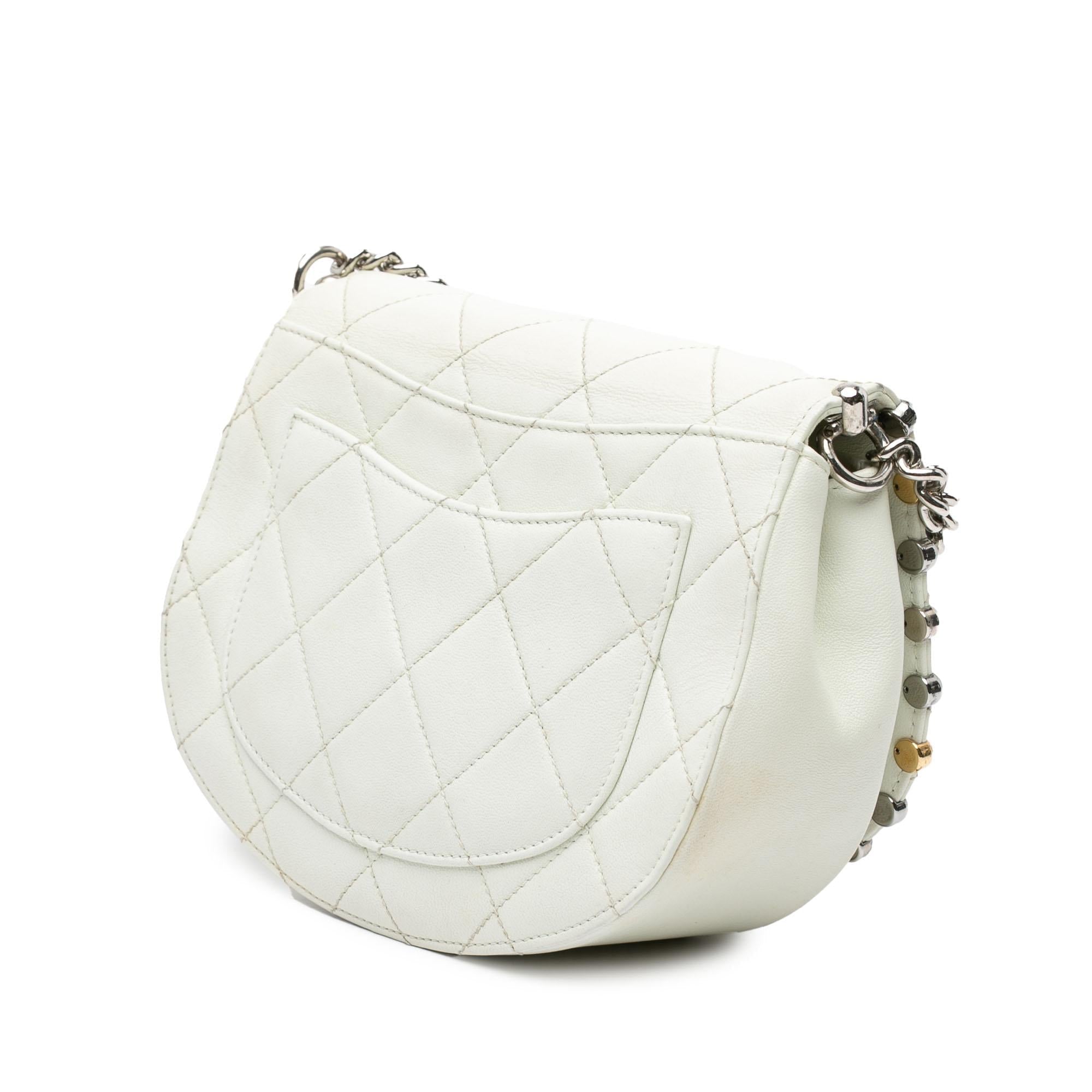 Chanel Small Quilted Lambskin Studded Bubble Flap