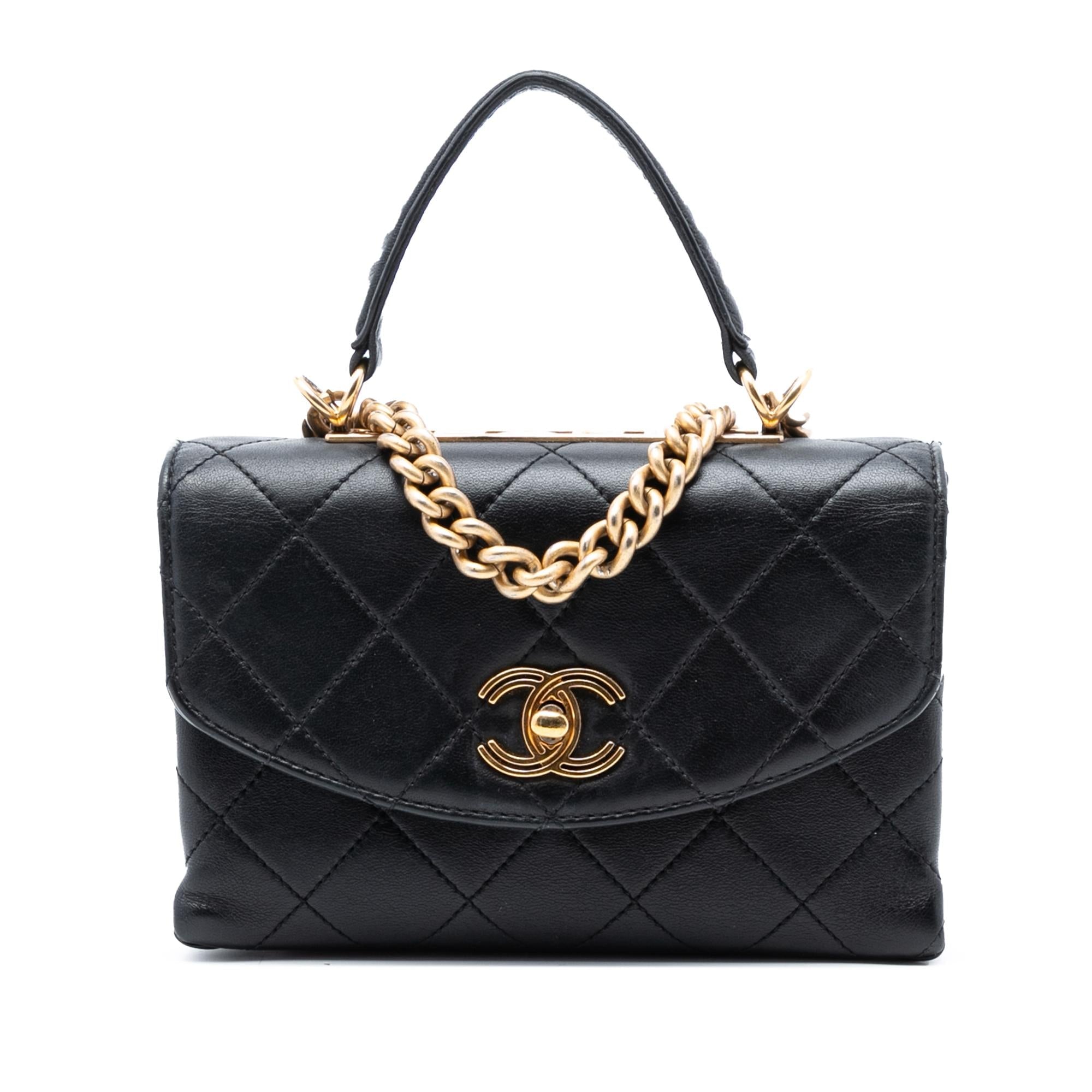 Chanel Small Quilted Lambskin Trendy Spirit Top Handle Bag
