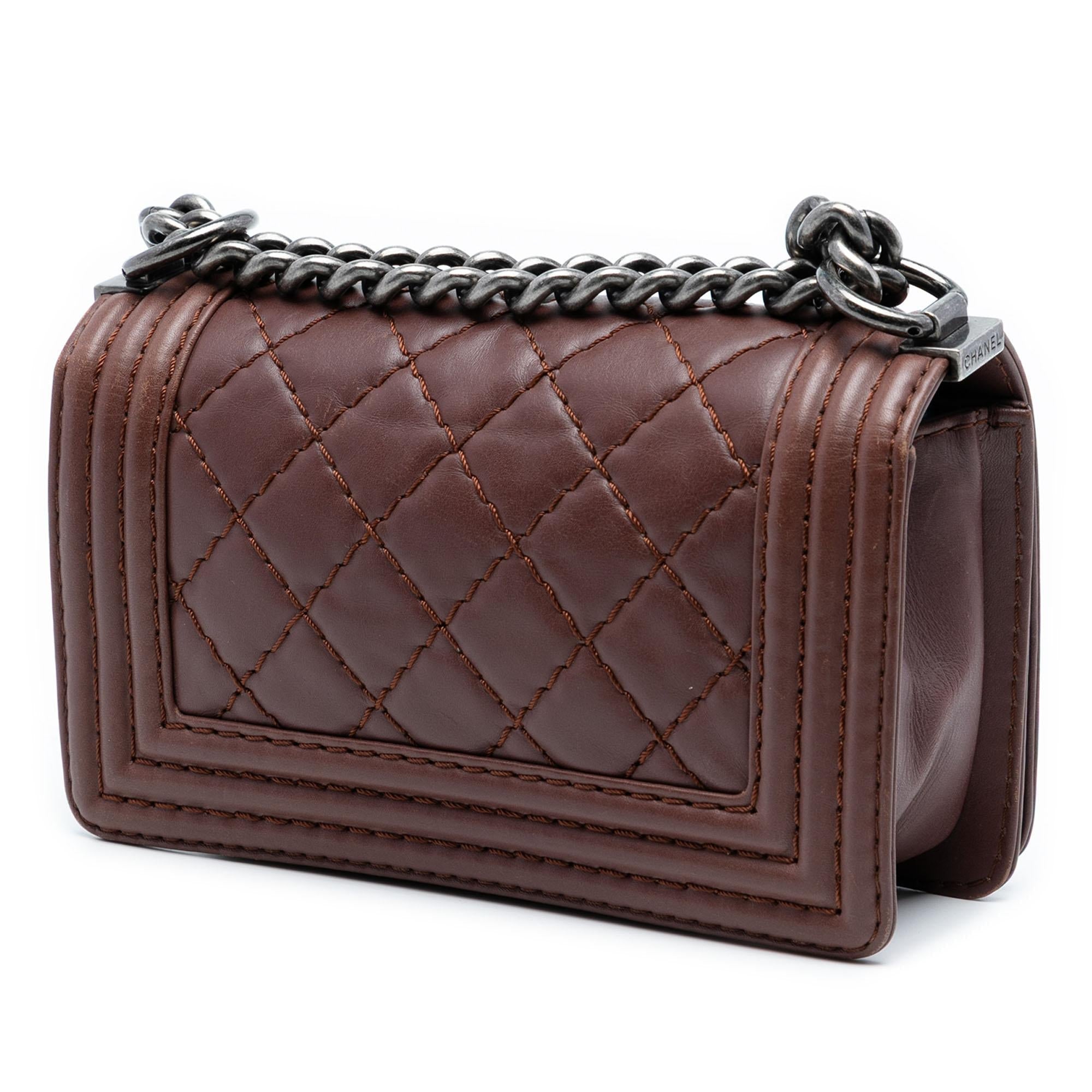 Chanel Small Quilted Lambskin Wild Stitch Boy Flap