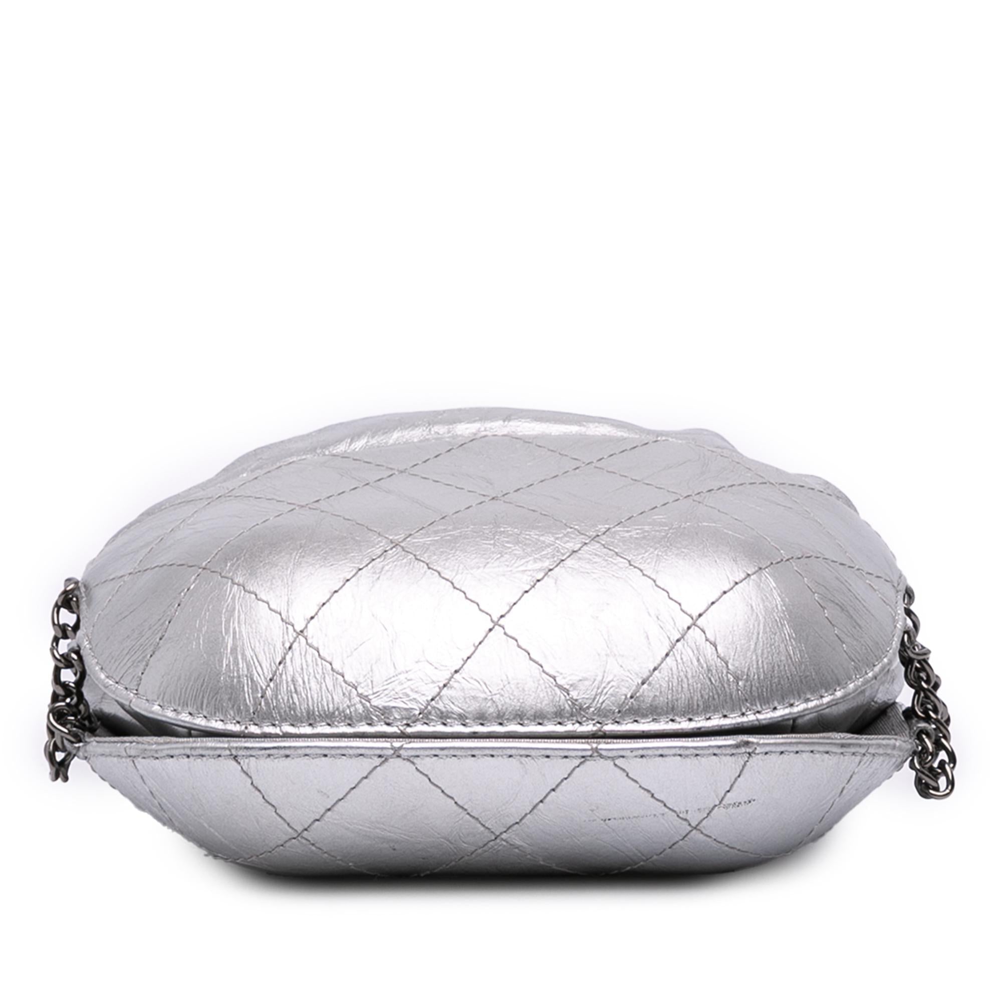Chanel Small Quilted Metallic Aged Calfskin Gabrielle Bucket Bag