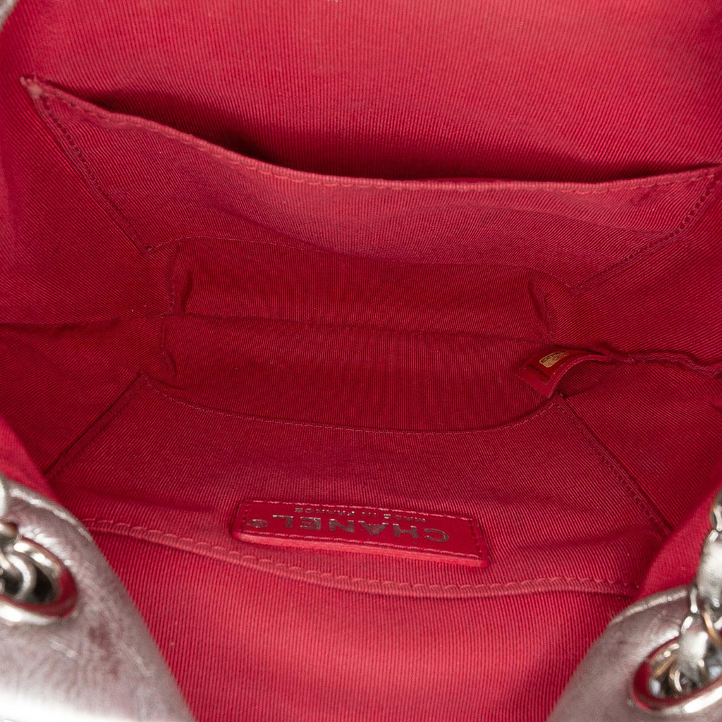 Chanel Small Quilted Metallic Aged Calfskin Gabrielle Bucket Bag