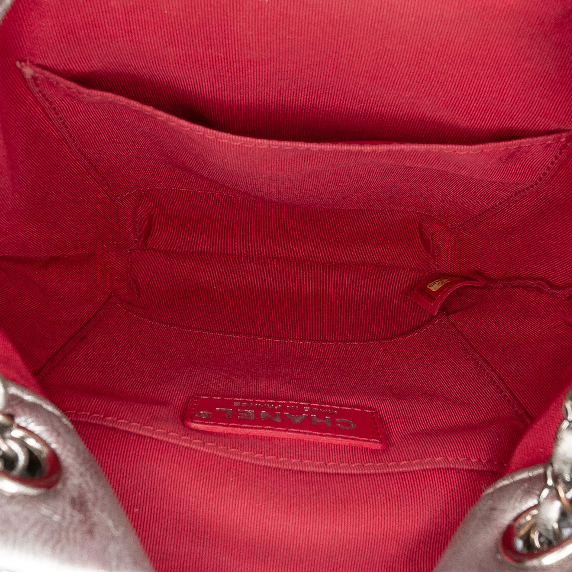 Chanel Small Quilted Metallic Aged Calfskin Gabrielle Bucket Bag
